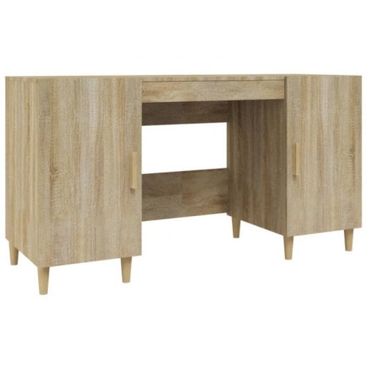 Vidaxl bureau en contreplaqué chêne Sonoma 140x50x75 Cm