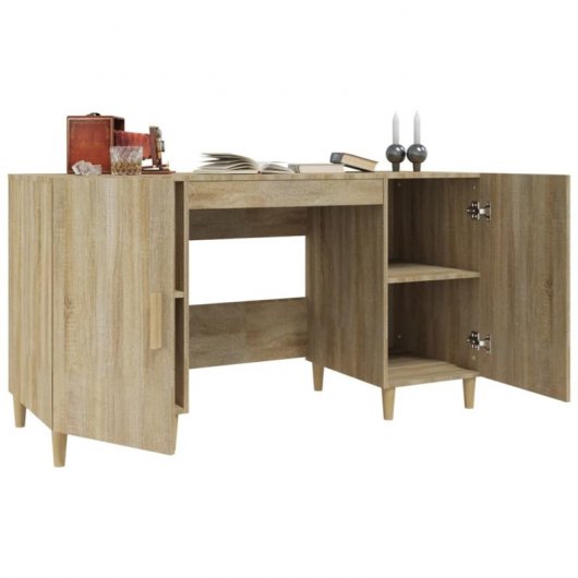 Vidaxl bureau en contreplaqué chêne Sonoma 140x50x75 Cm
