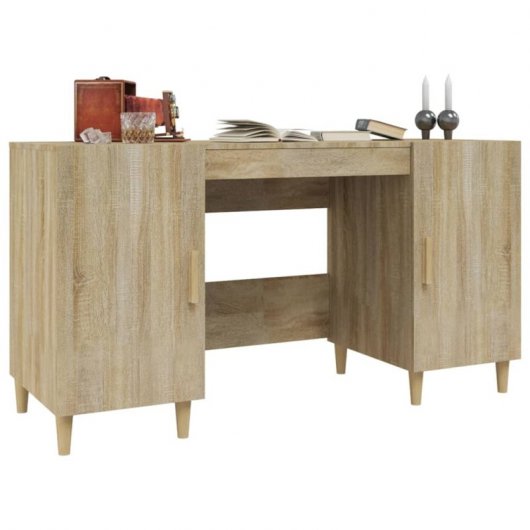 Vidaxl bureau en contreplaqué chêne Sonoma 140x50x75 Cm