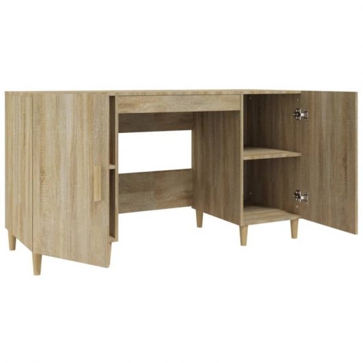 Vidaxl bureau en contreplaqué chêne Sonoma 140x50x75 Cm