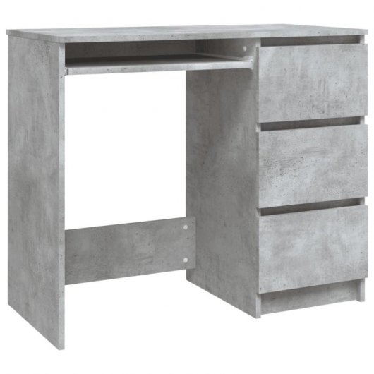 Vidaxl bureau en contreplaqué gris béton 90x45x76 Cm