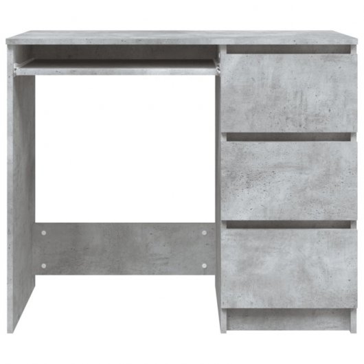 Vidaxl bureau en contreplaqué gris béton 90x45x76 Cm