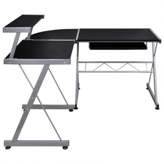 Vidaxl Bureau d'angle Contreplaqué Noir 132x112x99cm