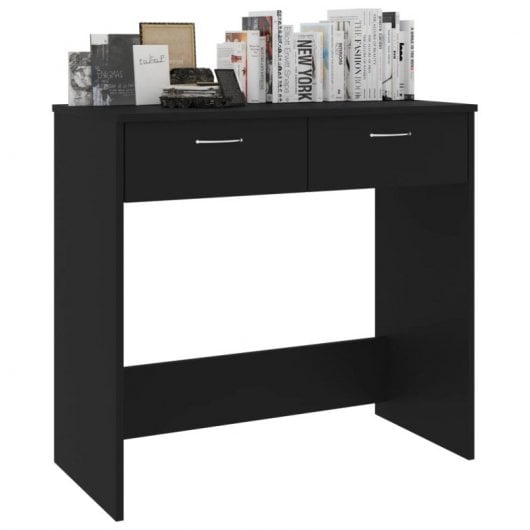 Mesa de madeira compensada preta Vidaxl 80x40x75 cm