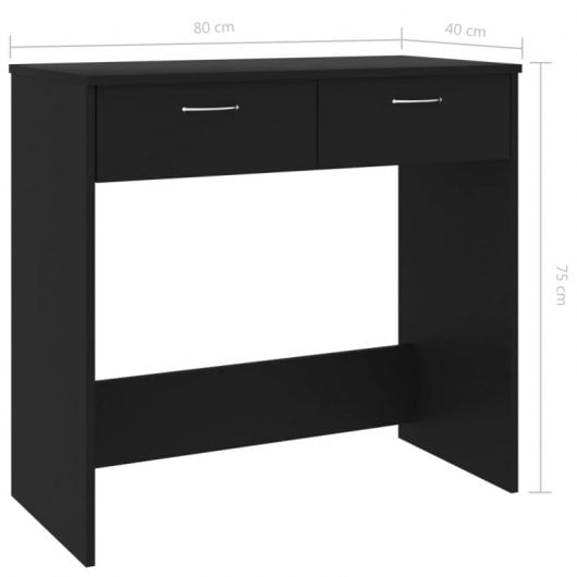Mesa de madeira compensada preta Vidaxl 80x40x75 cm