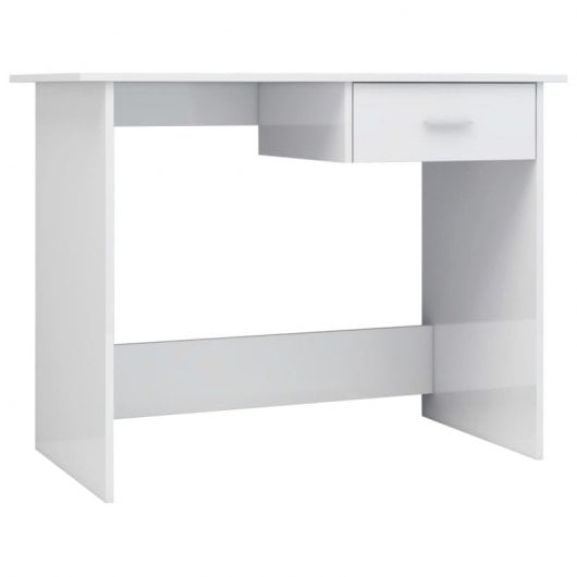 Mesa de aglomerado vidaxl branco brilhante 100x50x76 cm