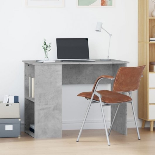 Vidaxl Scrivania in Compensato Grigio Cemento 100x55x75 Cm