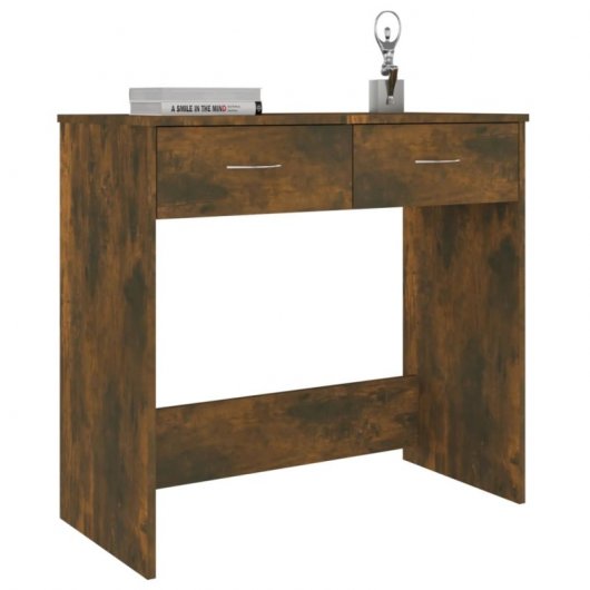Mesa de contraplacado Vidaxl Carvalho fumado 80x40x75 cm