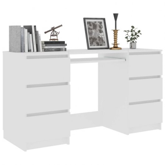 Vidaxl Scrivania in Compensato Bianco 140x50x77 Cm