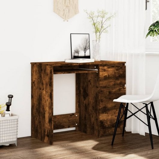 Mesa de contraplacado Vidaxl Carvalho fumado 90x45x76 cm