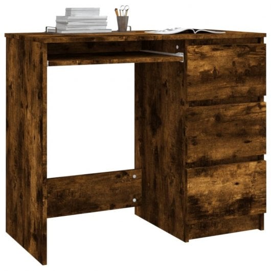Mesa de contraplacado Vidaxl Carvalho fumado 90x45x76 cm