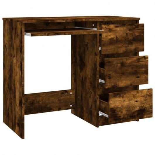 Mesa de contraplacado Vidaxl Carvalho fumado 90x45x76 cm