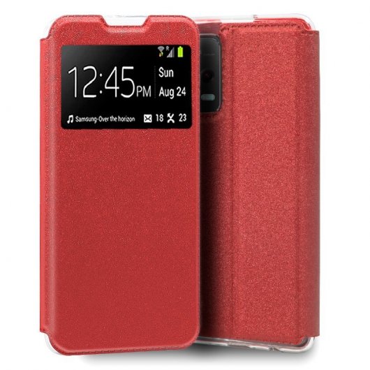 Cool Funda Flip Cover Liso Rojo para Xiaomi Redmi Note 12 5G/Poco X5 5G