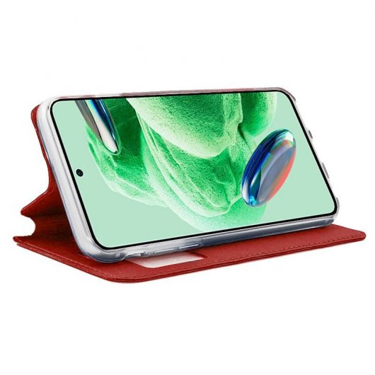 Cool Funda Flip Cover Liso Rojo para Xiaomi Redmi Note 12 5G/Poco X5 5G