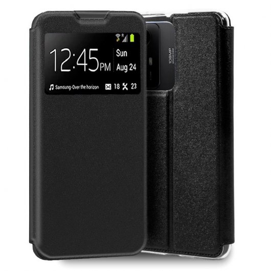 Étui à rabat noir lisse et cool pour Xiaomi Redmi Note 12S