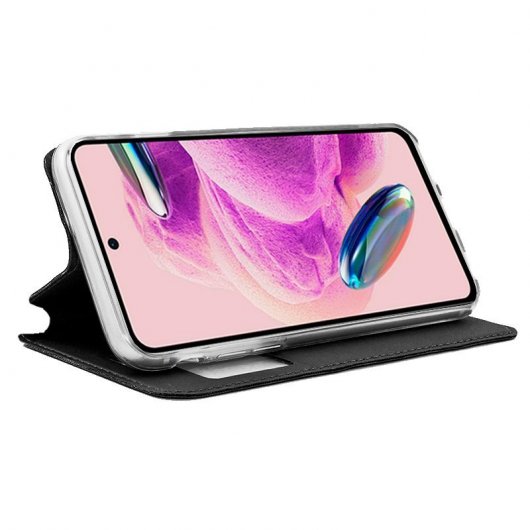 Étui à rabat noir lisse et cool pour Xiaomi Redmi Note 12S