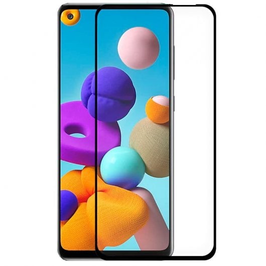 Protecteur d'écran en verre trempé noir Cool Full 3D pour Samsung Galaxy A21s