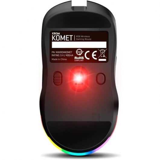 Souris de jeu sans fil Krom Komet RVB noire 2400 DPI