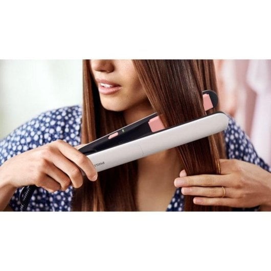 Piastra per Capelli Ceramica Tormalina Philips HP8321 210ºC Blocco Piastre Nero Rosa