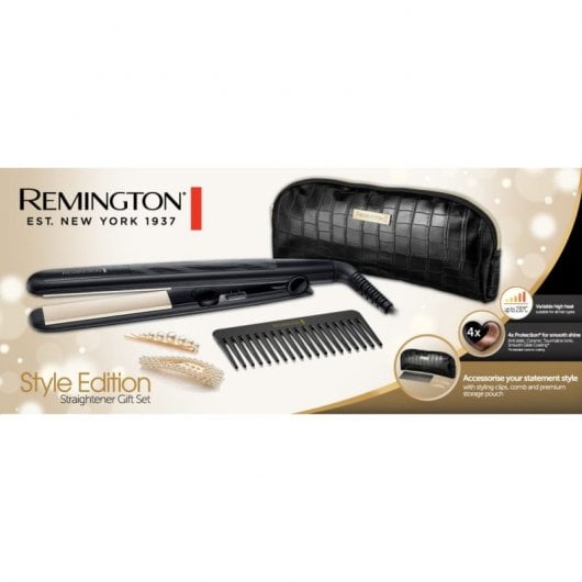 Remington Style Edition Coffret cadeau lisseur en céramique avec tourmuline noire + accessoires