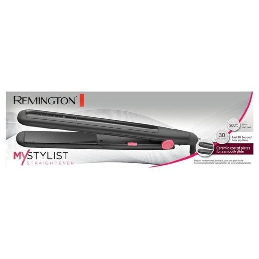 Piastra per Capelli Ceramica Remington My Stylist S1A100 200ºC 1 Impostazione Spegnimento Automatico Nero Rosa