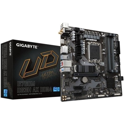 Carte mère Gigabyte B760M DS3H AX Intel B760 LGA1700 DDR4 Micro-ATX WiFi 6E 2.5GbE M.2 RAID