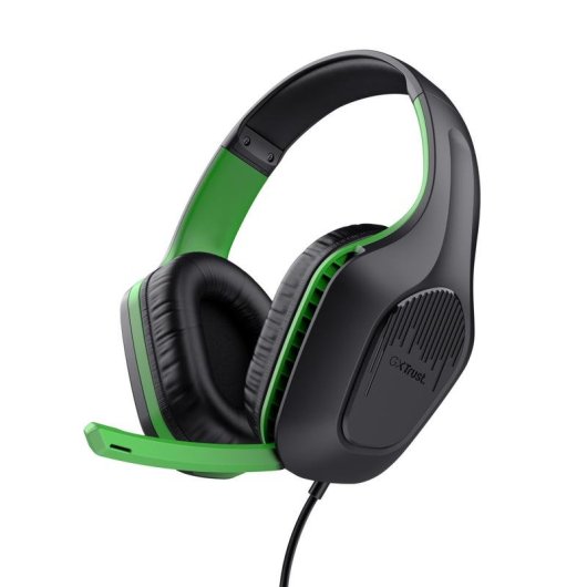 Auriculares Trust GXT 415 Zirox con cable 3,5 mm para gaming, micrófono plegable, verdes