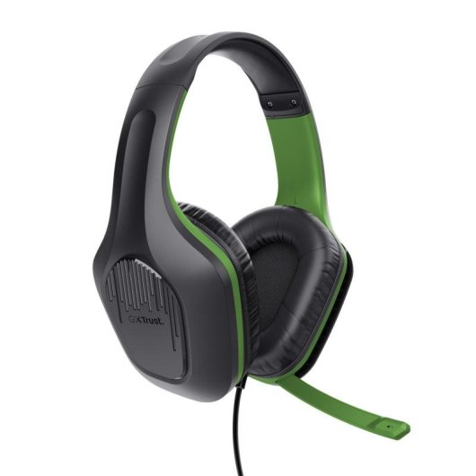 Auriculares Trust GXT 415 Zirox con cable 3,5 mm para gaming, micrófono plegable, verdes