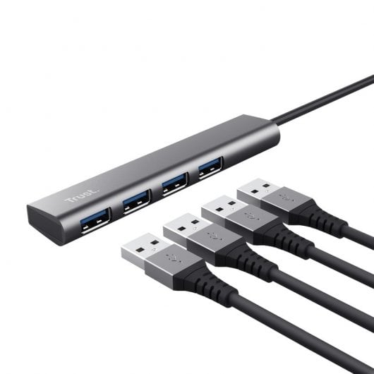 Trust Halyx HUB USB 3.2 Gen 1 4x USB Negro Gris