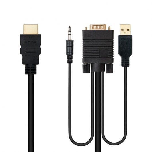 Nanocable Cable Conversor HDMI a VGA+Audio+USB 1.8 m Negro