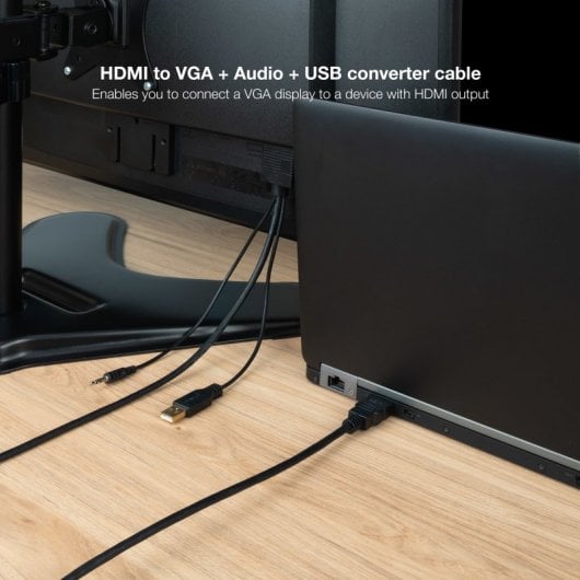 Nanocable Cable Conversor HDMI a VGA+Audio+USB 1.8 m Negro