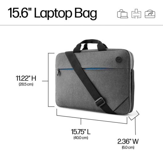 HP Prelude Maletín para portátil hasta 15.6" Correa Ajustable Bolsillo Acolchado Resistente al Agua
