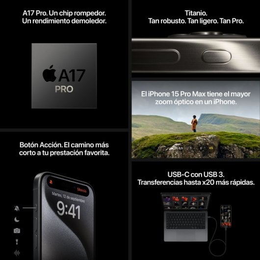 Apple iPhone 15 Pro 128GB Titanio Azul Libre