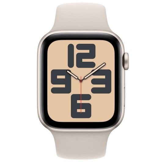 Apple Watch SE GPS 44mm Retina OLED Aluminium Blanc Étoile M/L Étanche Pulsomètre Sommeil SOS