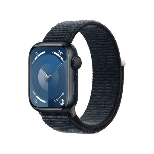 Apple Watch Series 9 GPS NFC 41mm Retina OLED Schwarz Wasserdicht IP6X SpO2 Pulsmesser