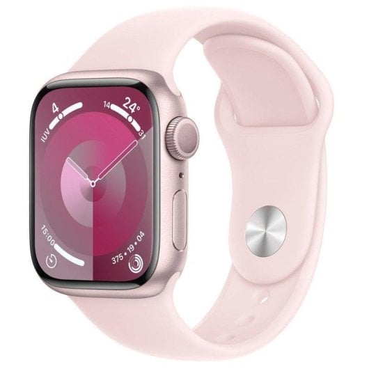 Apple Watch Series 9 GPS 41mm Caja de Aluminio Rosa con Correa Deportiva Rosa Claro Sport S/M