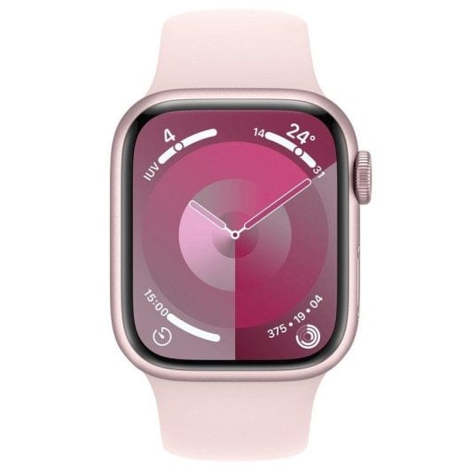 Apple Watch Series 9 GPS 41mm Caja de Aluminio Rosa con Correa Deportiva Rosa Claro Sport S/M