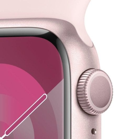 Apple Watch Series 9 GPS 41mm Caja de Aluminio Rosa con Correa Deportiva Rosa Claro Sport S/M