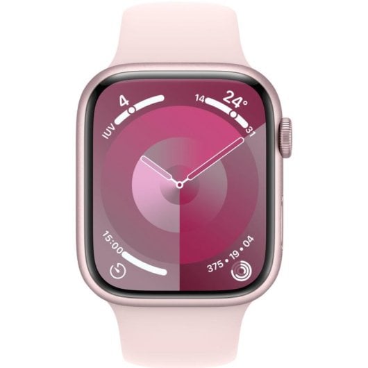 Apple Watch Series 9 GPS 45mm Caja de Aluminio Rosa con Correa Deportiva Rosa Claro Sport M/L