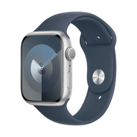 Apple Watch Series 9 GPS + Cellular 41mm Caja de Aluminio Plata con Correa Deportiva Azul Tempestad M/L