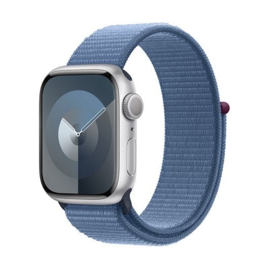 Apple Watch Series 9 GPS + Cellular Cassa 41mm in Alluminio Argento con Cinturino Sport Loop Blu Inverno