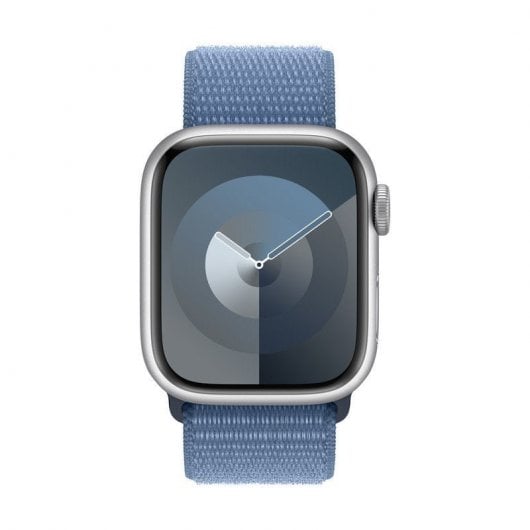 Apple Watch Series 9 GPS + Cellular Cassa 41mm in Alluminio Argento con Cinturino Sport Loop Blu Inverno