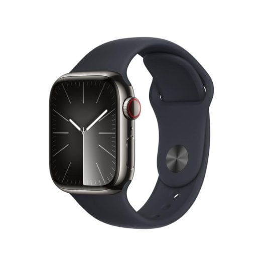 Apple Watch Series 9 GPS + Cellular 41mm Grafito Caja de Acero Inoxidable con Correa Deportiva Medianoche M/L