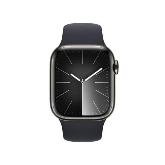 Apple Watch Series 9 GPS + Cellular 41mm Grafito Caja de Acero Inoxidable con Correa Deportiva Medianoche M/L