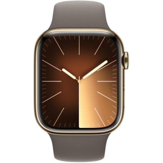 Apple Watch Series 9 GPS + Cellular 45mm Oro Caja de Acero Inoxidable con Correa Deportiva Arcilla M/L