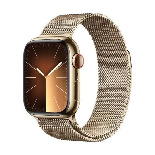 Apple Watch Series 9 GPS + Cellular 45mm Oro Caja de Acero Inoxidable con Correa Loop Milanese Oro