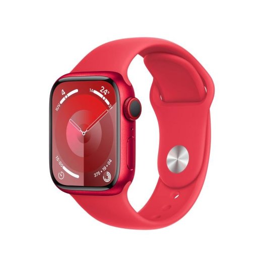Apple Watch Series 9 GPS + Cellular 41mm Caja Acero Inoxidable Plata con Correa Deportiva Rojo Reacondicionado