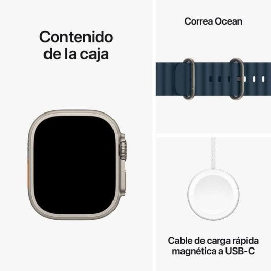 Apple Watch Ultra 2 GPS Cellular 49mm OLED Titane Bracelet Bleu Étanche 100m SpO2 ECG NFC