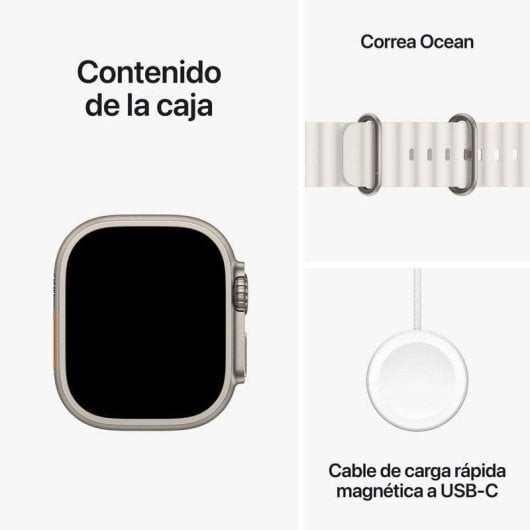 Apple Watch Ultra 2 GPS + Cellular 49mm OLED Titane Blanc M Étanche IP6X SpO2 Pulsomètre