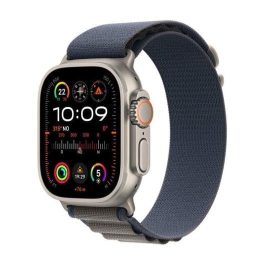 Apple Watch Ultra 2 GPS + Cellular 49mm Titan Gehäuse Loop Alpine Blau Groß Retina OLED Wasserdicht IP6X SpO2 Puls Schlafalarm SOS